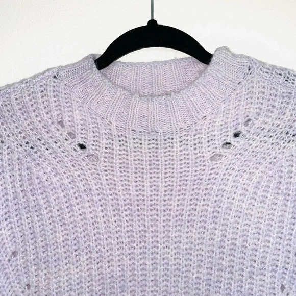 American Eagle Light Purple High Neck Chunky Knit Tunic Sweater Medium Women’s - Picture 2 of 10